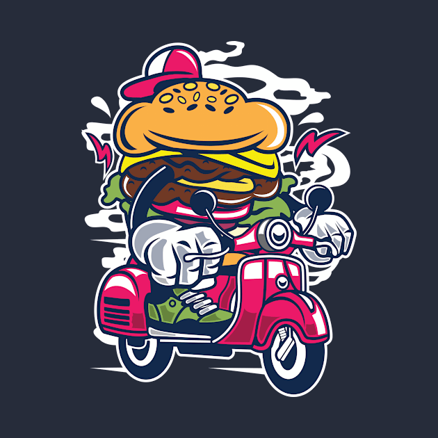 Funny Fast Food Riding Dirty Hamburger Eat Clean T-Shirt by culturesociety