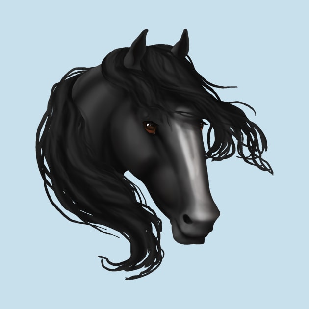 Horse Head - Black Blaze by FalconArt