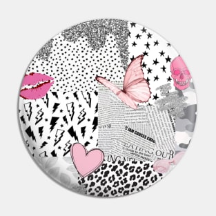 black pink white vsco collage Pin