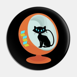 Atomic Cat in Mid Century Chair Pin