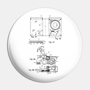 Hard Disk Drive Vintage Patent Hand Drawing Pin