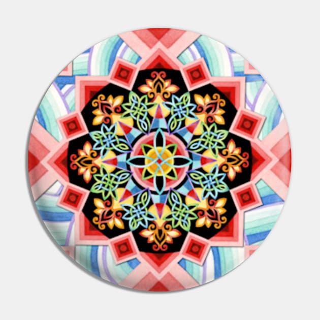 Celtic Mandala Waves Pin by PatriciaSheaArt