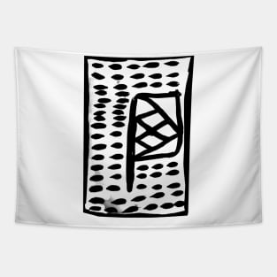 A painted flag with brush Tapestry