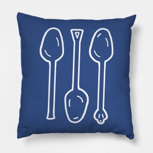 Spoons White Pocket Pillow