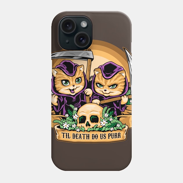 Til Death Do Us Purr Phone Case by harebrained