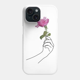 Hand holding a rose Phone Case