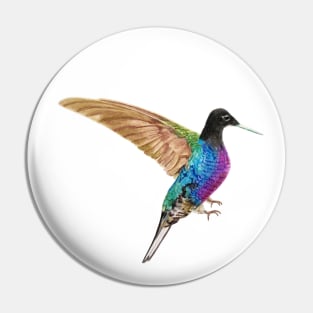 Watercolor hummingbird Pin