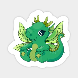 Cute green little dragon  2024 Magnet