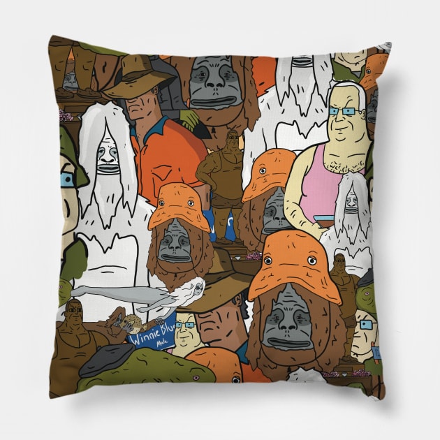 Sassy the Sasquatch and friends Pillow by SturgesC