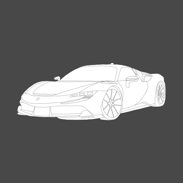 Ferrari SF90 Selfmade car drawing by Merlins Desings