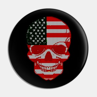 Skull America Glitch Pin