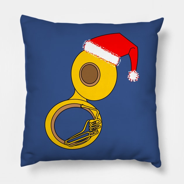 Santa Hat Tuba Pillow by Barthol Graphics