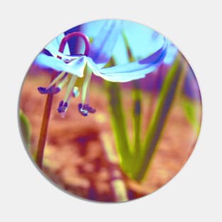 Tiny Blue Wild Flower Pin