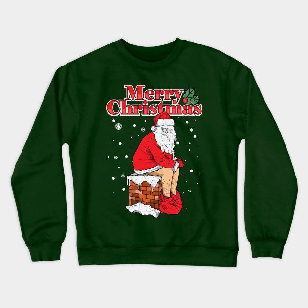 santa pooping in chimney sweater