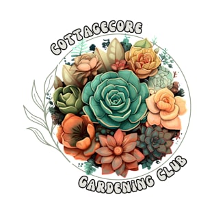 Cottagecore Gardening Club | Earthy Boho Succulent T-Shirt