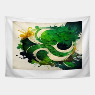 St Patricks Day Artwork - Green abstract artwork Tapestry