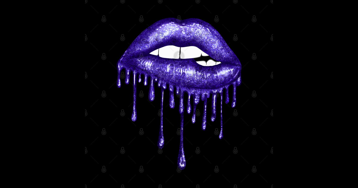 Dripping Royal Blue Lips Lips TShirt TeePublic