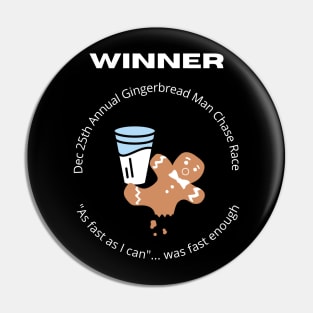 Gingerbread Man Chase Race Pin