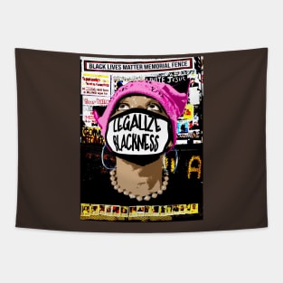 Legalize Blackness Black Lives Matter Memorial Fence - Light Complexion - Brown Eyes - Front Tapestry