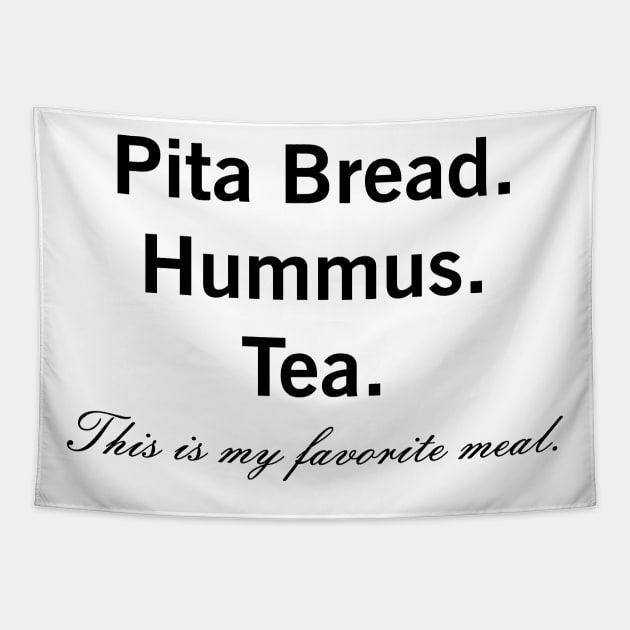 Pita Bread Hummus Dip Vegan Vegetarian Favorite Meal Tapestry by CoolFoodiesMerch