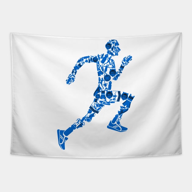 Runner body illustration Tapestry by Mako Design 