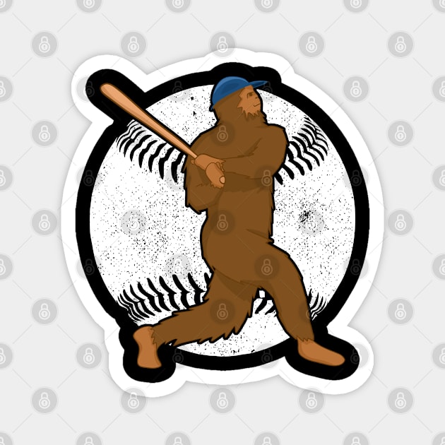 Bigfoot playing baseball Magnet by Meow_My_Cat