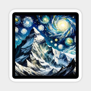 Mount Everest Starry Night - Beautiful Iconic Places Magnet