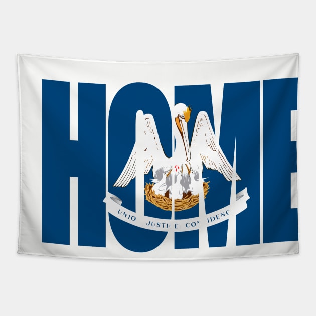 Louisiana Home - State Flag Tapestry by DonDota