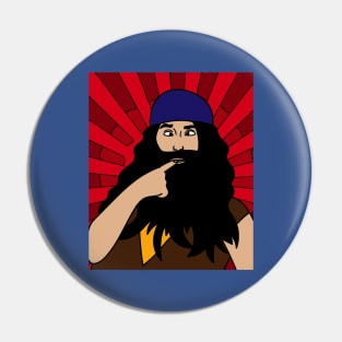 Crazy Long Beard Hipster Pin