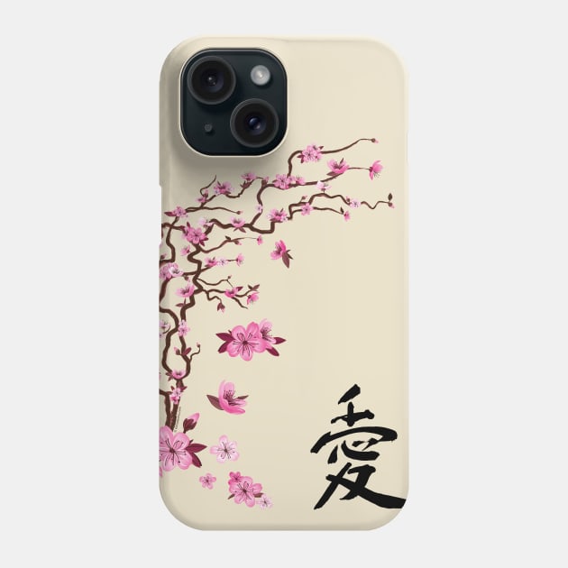 Japanese cherry tree with flowers - Love Phone Case by ImproveYourself