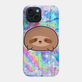 Chubby Sloth Blob Rainbow Holographic Phone Case