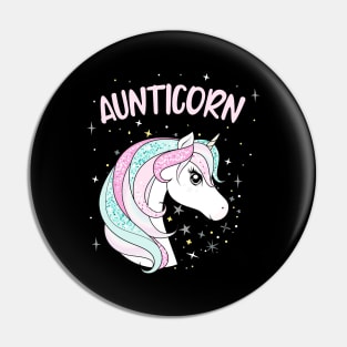 Aunticorn Aunt Unicorn Awesome Family Women Pin