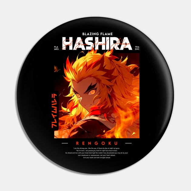 Flame Hashira - Demon Slayer Pin by trashcandy