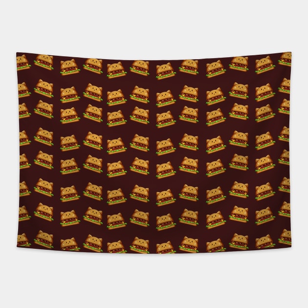 Catburger Pattern Tapestry by vanyroz