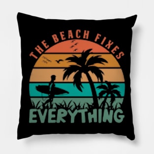 the beach fixing everything Pillow