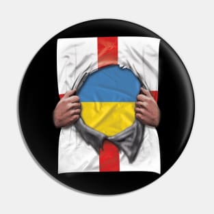 Ukraine Flag English Flag Ripped - Gift for Ukrainian From Ukraine Pin