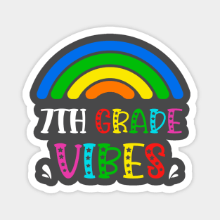 7th Grade Vibes Rainbow Back to School Kids Teacher Magnet