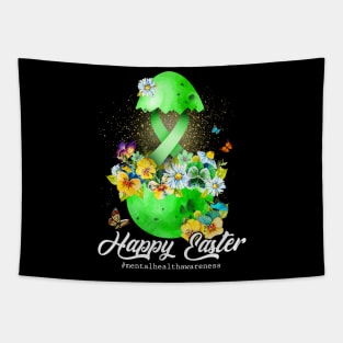 Happy Easter Mental Health Green Ribbon Awareness Tapestry