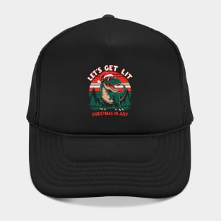 Let's Get Lit Dino Christmas in July Hat