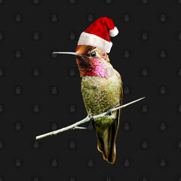 Hummingbird Santa Hat Cute Christmas Design for Bird Lovers by NUMAcreations