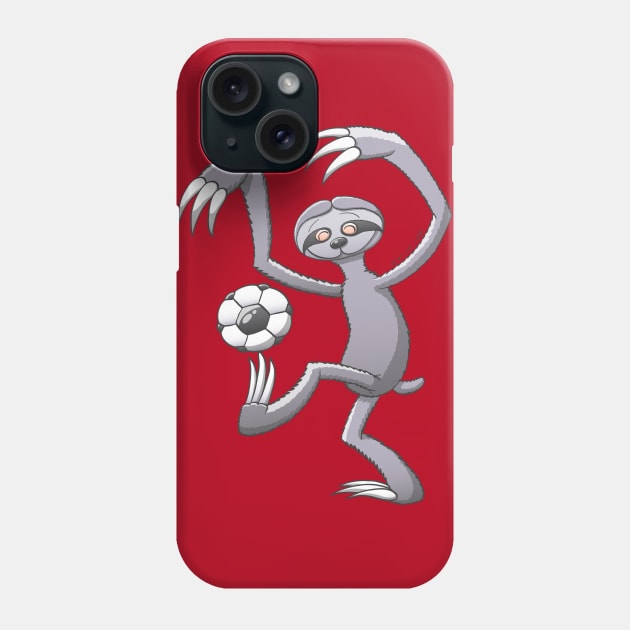 Cool sloth making a big effort to wake up and play soccer Phone Case by zooco