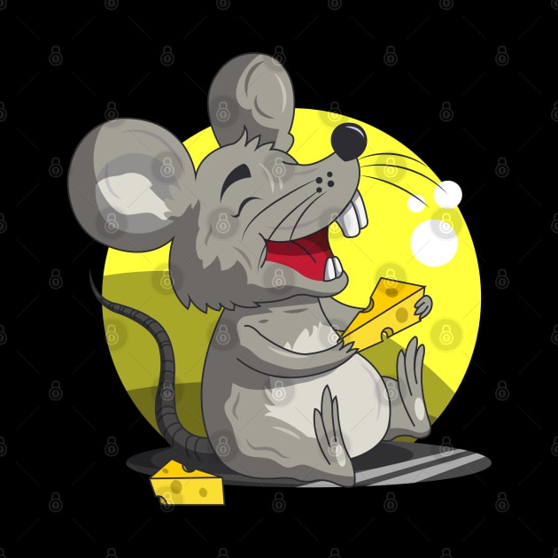 Cute mouse eating cheese by PG