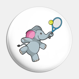 Elephant at Tennis with Tennis racket Pin