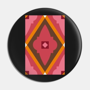 Abstract geometric diamond pattern red, orange and pink Pin