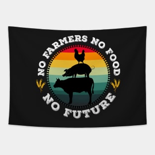 No Farmers No Food No Future Graphic Design Tapestry