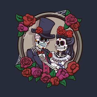 Sugar Skull Skeleton Couple T-Shirt