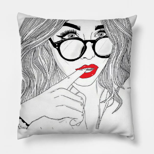 Red lipstick Pillow by VeryOK