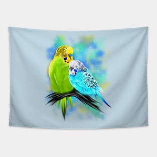 Budgie couple Tapestry