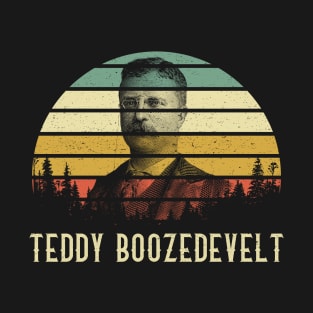 Teddy Boozedevelt Roosevelt US Flag 4th of July T-Shirt