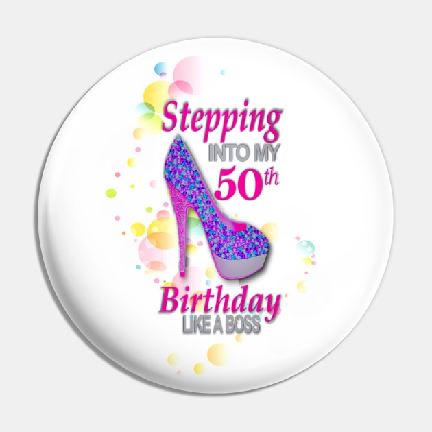 50th Birthday. Celebrating like a Boss Pin by KC Morcom aka KCM Gems n Bling aka KCM Inspirations